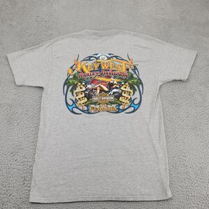 Harley Davidson Shirt Mens Large Gray Peterson's Key West Motorcycle Riding‎